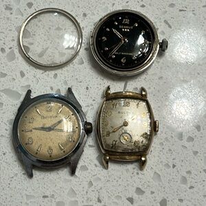Vintage Watches Lot of 3 - Parts/Repair Watch Lot - Benrus Bulova